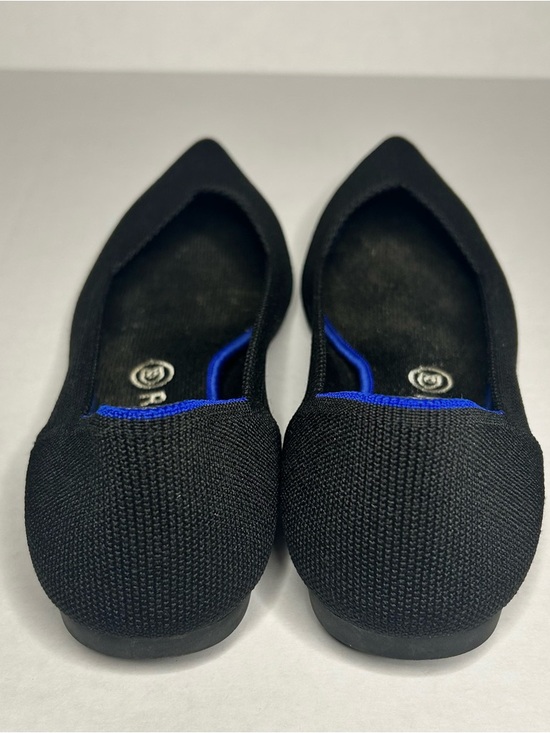 Rothy's Size 10 Black The Point II Knit Ballet Flats with Blue Trim - Picture 6 of 9